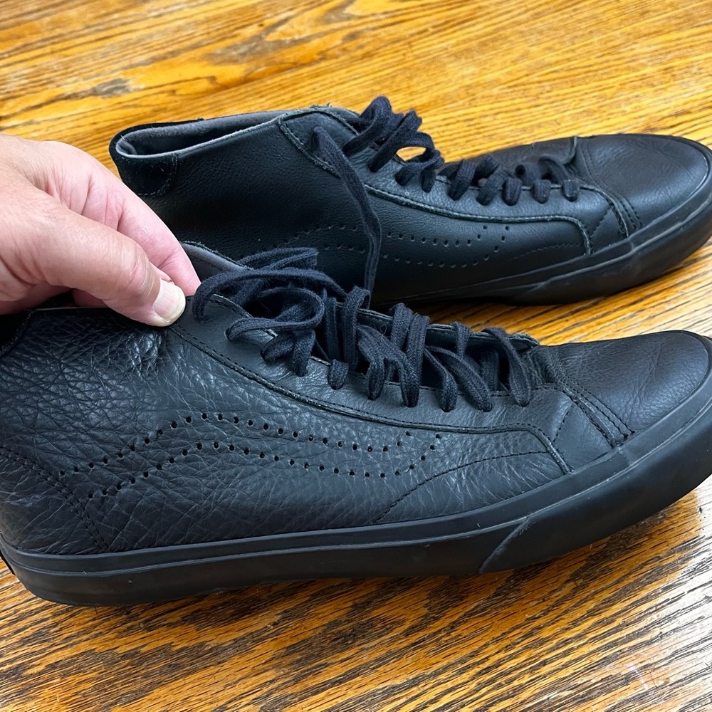 Vans Sk8 ALL Leather High-Tops - all black, hard to find. Men’s size 11.